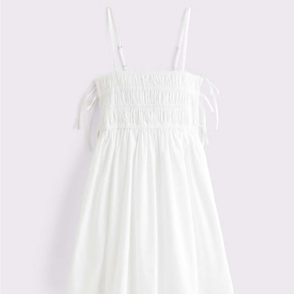 Smocked Babydoll Tie Mini Dress - Picture 6 of 6